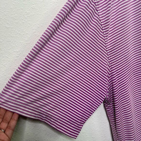 FootJoy Purple Micro Striped Short Sleeve Ombré Golf Polo Men’s Size XL - Picture 4 of 14
